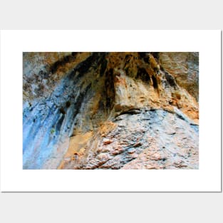 Scenery from Grotta di Soffiano at Eremo di Soffiano near Sarnano in the Sibillini Mountains with rockface Posters and Art